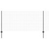 vidaXL Euroaita with Post 10 x 1 m PVC-pinnoitettu ter&auml;s Harmaa Verkko