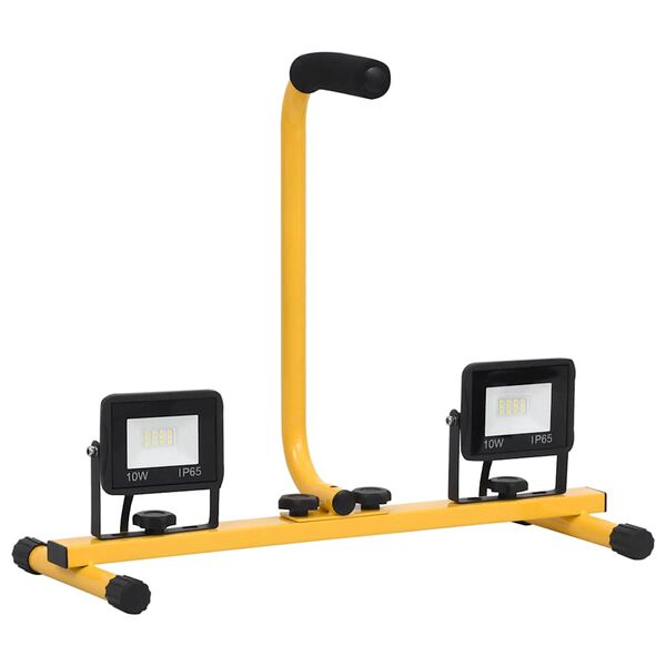 vidaXL LED-valonheitin kahvalla 2x10 W lämmin valkoinen