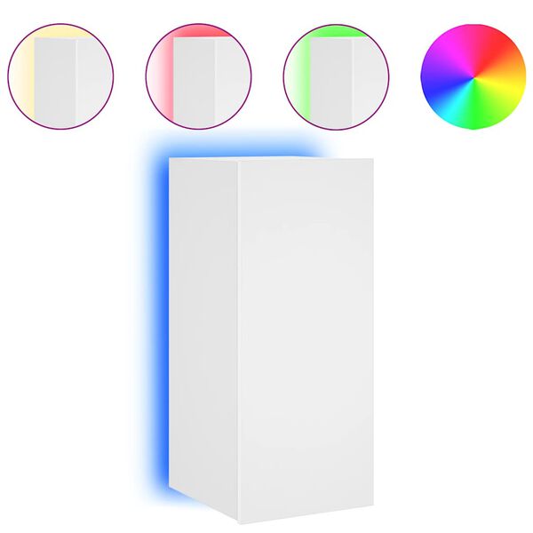 vidaXL TV-sein&auml;kaappi LED-valoilla valkoinen 30,5x35x70 cm