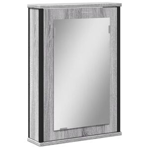 vidaXL Kylpyhuoneen peilikaappi harmaa Sonoma 42x12x60 cm tekninen puu