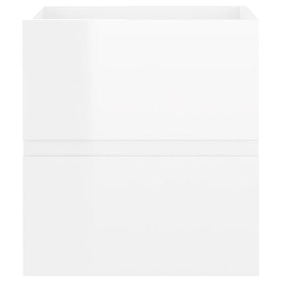 vidaXL Allaskaappi korkeakiilto valkoinen 41x38,5x45 cm lastulevy