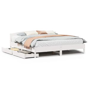 vidaXL S&auml;ngynrunko ilman patjaa valkoinen 200x200 cm t&auml;ysi m&auml;nty