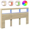 vidaXL S&auml;ngynp&auml;&auml;tykaappi LED-valoilla Sonoma-tammi 180x17x102 cm
