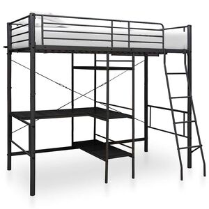 vidaXL Kerross&auml;nky p&ouml;yd&auml;n rungolla musta metalli 90x200 cm