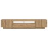 vidaXL TV-kaappi LED-valoilla k&auml;sity&ouml;l&auml;inen tammi 200x35x40 cm