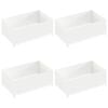 vidaXL Nurmireunus 4 kpl 100 x 60 x 35 cm Ter&auml;s valkoinen