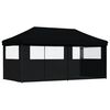 vidaXL Taitettava pop-up juhlateltta 3 sivuseinällä musta
