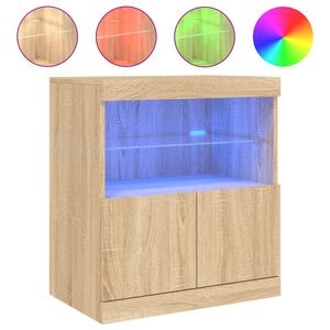 vidaXL Senkki LED-valoilla Sonoma-tammi 60x37x67 cm