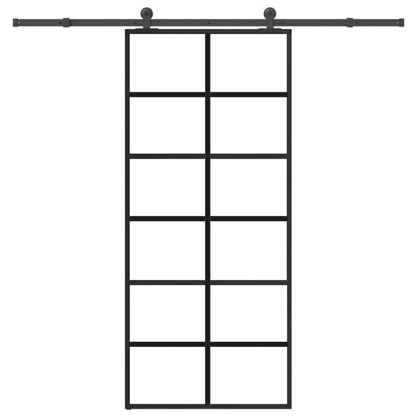 vidaXL Liukuovi asennustarvikkeilla 90x205 cm ESG lasi ja alumiini