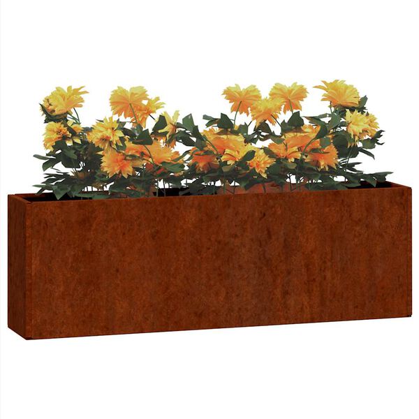 vidaXL Kukkalaatikot 2 kpl ruoste Corten ter&auml;s 53x10x17 cm