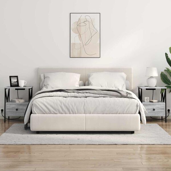 vidaXL Y&ouml;p&ouml;yt&auml;kaappi 2 pcs Harmaa Sonoma 41,5 x 40,5 x 55 cm