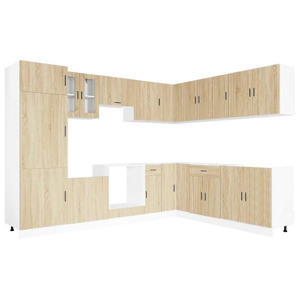 vidaXL 14-osainen keitti&ouml;kaappisarja Porto sonoma tammi tekninen puu