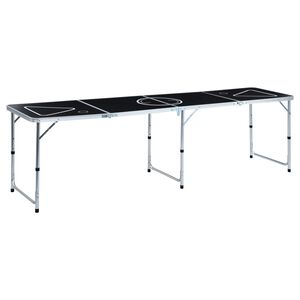 vidaXL Kokoontaittuva beer pong -p&ouml;yt&auml; 240 cm musta