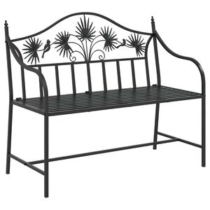 vidaXL Puutarhapenkki Musta 104 x 52,5 x 89 cm Ter&auml;s