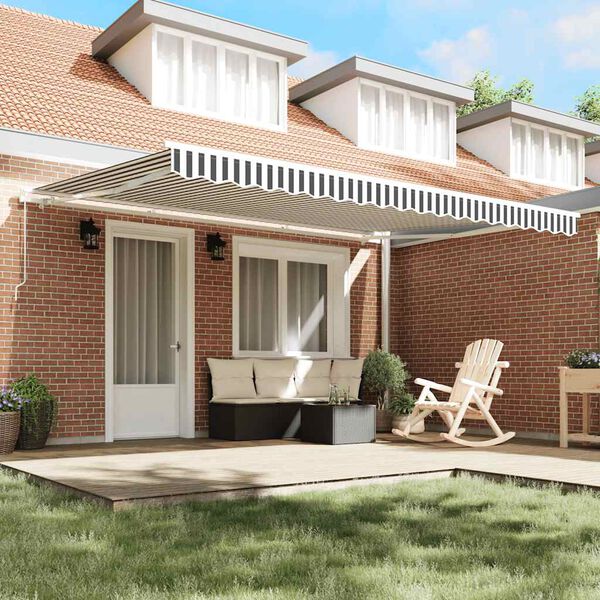 vidaXL K&auml;sin kelattava markiisi antrasiitti/valkoinen 450x300 cm