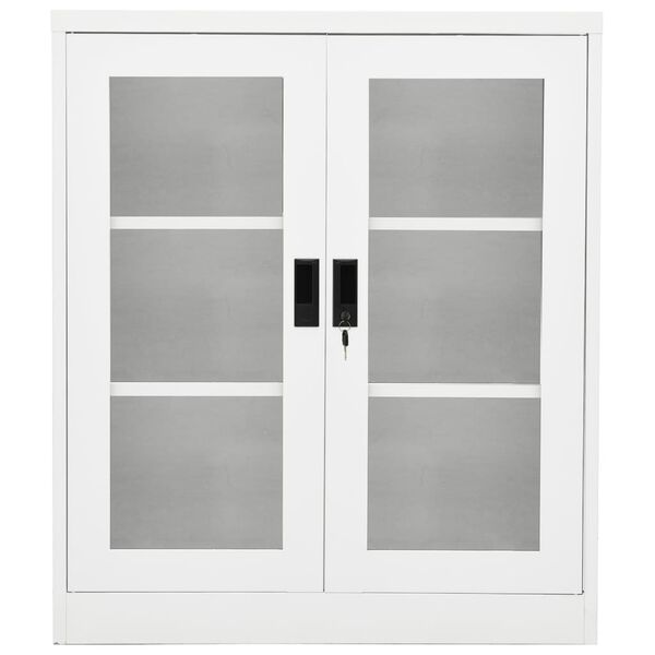 vidaXL Toimistokaappi valkoinen 90x40x105 cm ter&auml;s