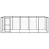 vidaXL Koiran ulkohäkki teräs 12,1 m²