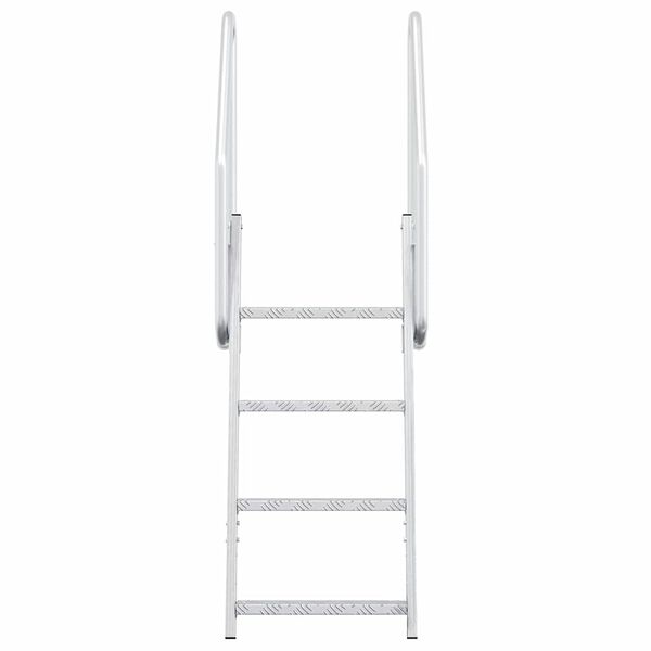 vidaXL 4-portainen laituriportaikko Hopea 58 x 77 x 166 cm Alumiini