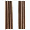 vidaXL Pimennysverhot renkailla 2 kpl sametti beige 140x245 cm