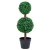 vidaXL Tekokasvi puksipuu ruukulla pallonmuotoinen vihre&auml; 60 cm