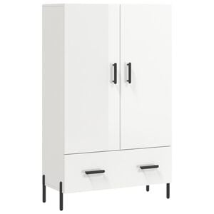 vidaXL Kaappi korkeakiilto valkoinen 69,5x31x115 cm tekninen puu
