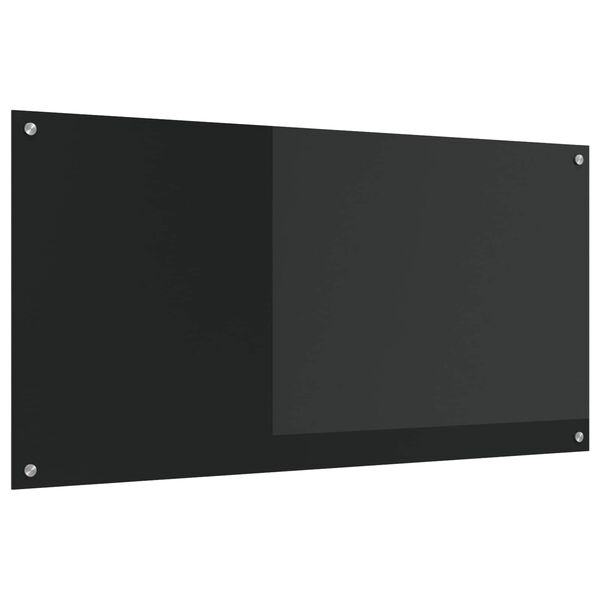vidaXL Keitti&ouml;n suojapaneeli Musta 120 x 60 x 0,6 cm karkaistu lasi