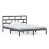 vidaXL S&auml;ngynrunko harmaa 150x200 cm King Size t&auml;ysi puu