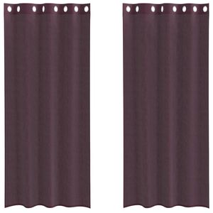 vidaXL Voileeverhot l&auml;piviennill&auml; 2 kpl purppura 140x225 cm