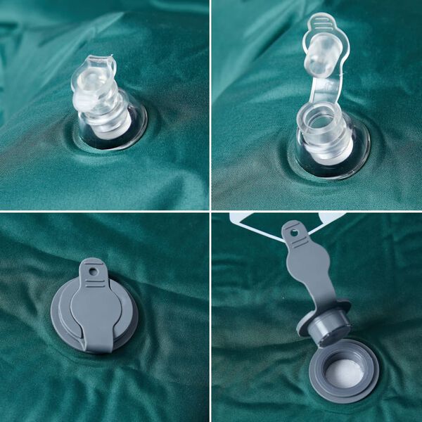 vidaXL Itset&auml;yttyv&auml; retkeilypatja tyynyll&auml; vihre&auml;