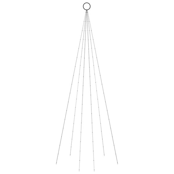 vidaXL Joulukuusi lipputankoon 108 lämpimän valkoista LED-valoa 180 cm