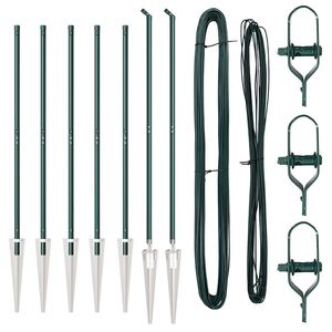 vidaXL Aidan pylväät 7 pcs Vihreä Ø32mm 170 cm Galvanoitu teräs