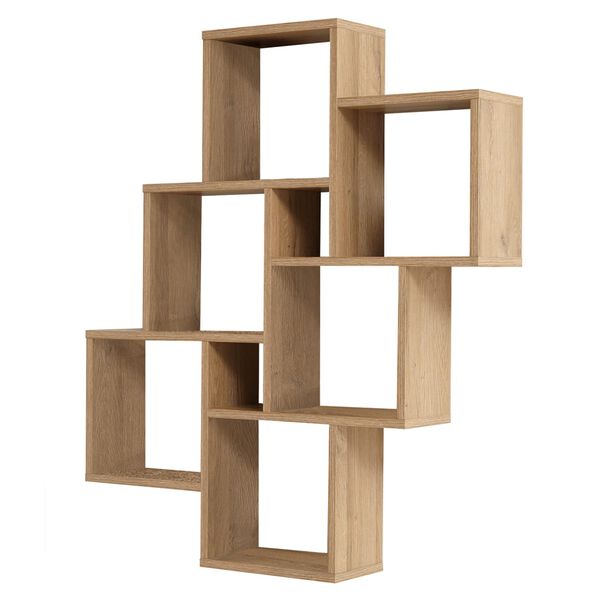 FMD Seinäkiinnitettävä hylly 8 lokeroa antiikkitammi