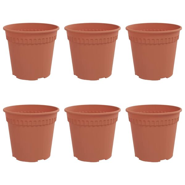 vidaXL Py&ouml;re&auml; kukkaruukku 6 pcs Tiilenpunainen &Oslash; 17 x 14 cm Muovi
