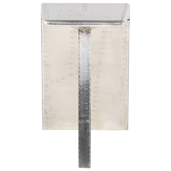 vidaXL Ilmailutyylinen ty&ouml;p&ouml;yt&auml; hopea 112x50x76 cm metalli