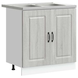 vidaXL Keitti&ouml;kaappi Kalmar Harmaa Sonoma 80 x 46 x 81,5 cm