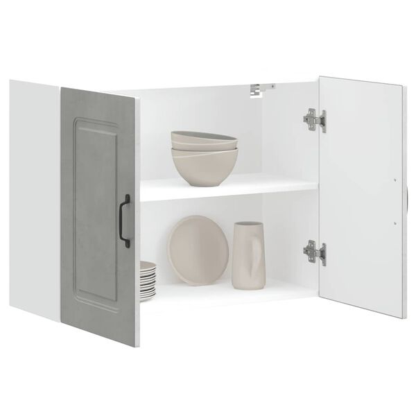 vidaXL Keitti&ouml;n sein&auml;kaappi Kalmar betoni harmaa suunniteltu puu