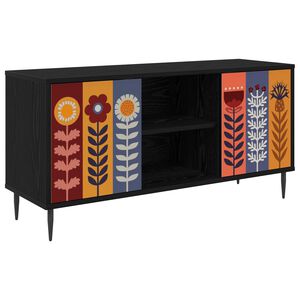vidaXL TV-kaappi ESSEN 102 x 33 x 51 cm Musta tammi Tekninen puu