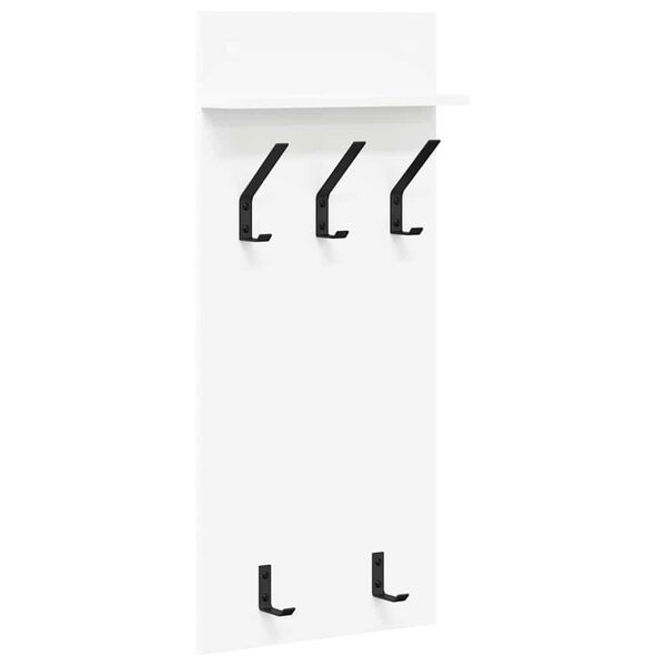 vidaXL Sein&auml;lle asennettava takkihylly Valkoinen 40 x 10 x 90 cm