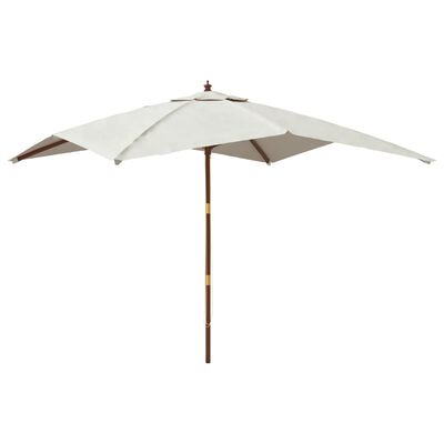 vidaXL Puutarhan aurinkovarjo puutolppa hiekka 300x300x273 cm