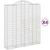 vidaXL Kaarevat kivikorit 4 kpl 200x50x220/240 cm galvanoitu rauta