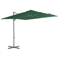 vidaXL Riippuva aurinkovarjo teräspylväällä 250x250 cm vihreä