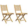 vidaXL Kokoontaitettavat tuolit 2 kpl 43x54x88 cm bambu