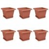 vidaXL Kasviruukut 6 pcs Tiilenpunainen 20 x 20 x 16 cm Muovi