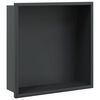 vidaXL Suihkuhylly matta musta 32x32x9 cm ruostumaton ter&auml;s