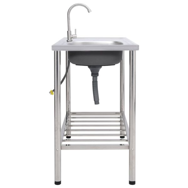 vidaXL Leirint&auml;alueen pesuallas hanalla ruostumaton ter&auml;s