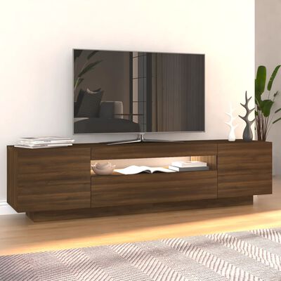 vidaXL TV-taso LED-valoilla ruskea tammi 160x35x40 cm
