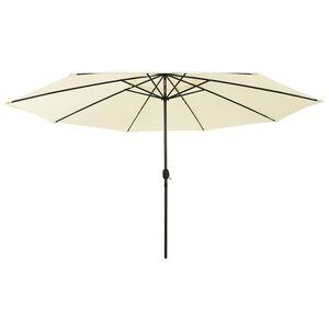 vidaXL Aurinkovarjo LED-valoilla 400 cm hiekka