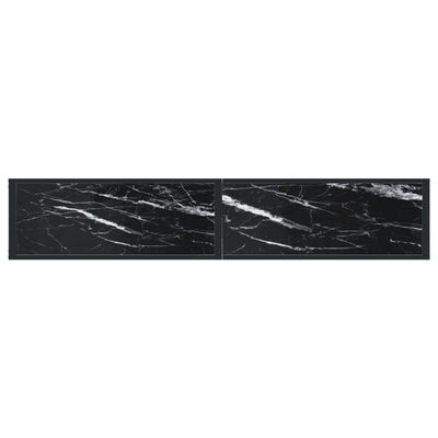 vidaXL Konsolipöytä musta marmori 180x35x75,5 cm karkaistu lasi