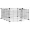 vidaXL 8-paneelinen lemmikkih&auml;kki ovella musta 70x70x35 cm ter&auml;s