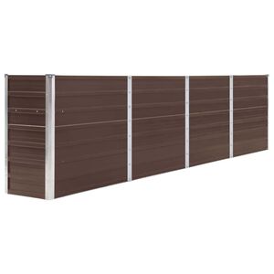 vidaXL Korotettu puutarhalaatikko 320x40x77 cm galvanoitu ruskea